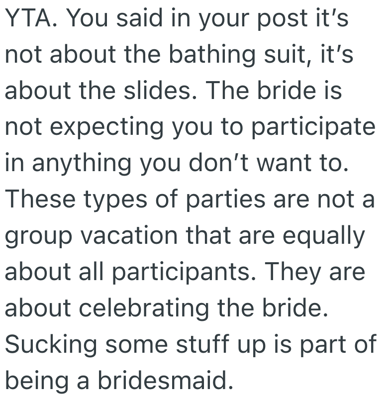 Screenshot 2025 07 08 at 8.41.28 PM Bridesmaid Wants To Decline A Bachelorette Invitation To A Waterpark Because Of Her Weight, But The Bride Really Wants Her To Go